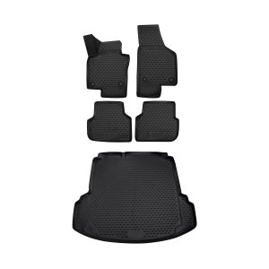 Volkswagen Jetta Floor-Trunk Mats - Omac - 3D - Black - 2011